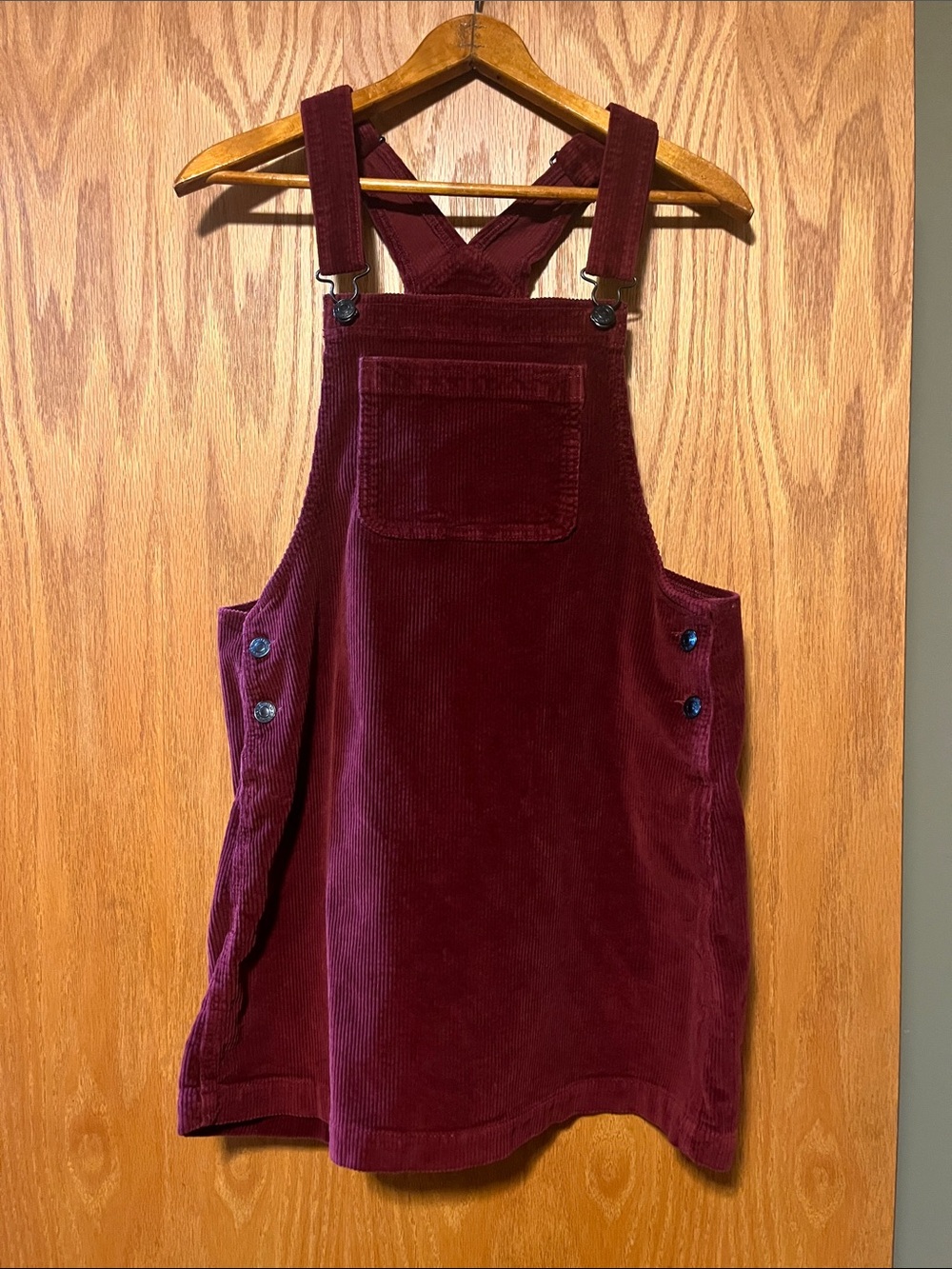 American Eagle Outfitters Corduroy Pinafore Romper in Wine